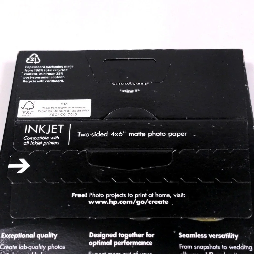 HP Premium Matte Two-Sided‎ Photo Paper 4x6 25 Sheets 180g 6QH46A Inkjet Printer